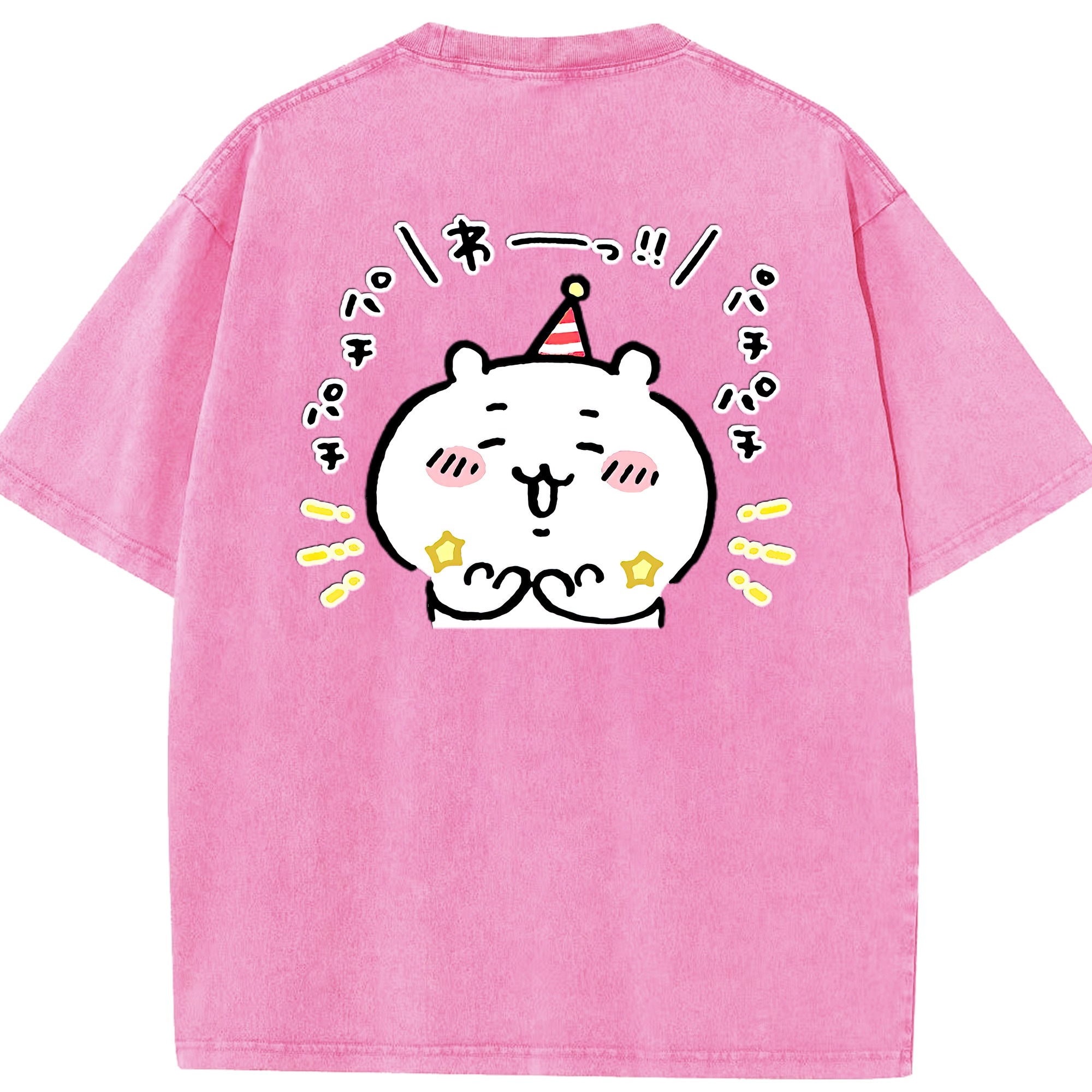 （画像用） ちいかわ ちいかわ Chii-kawa chiikawa 綿100% ヴィンテージ風 半袖Tシャツ（背面プリント）